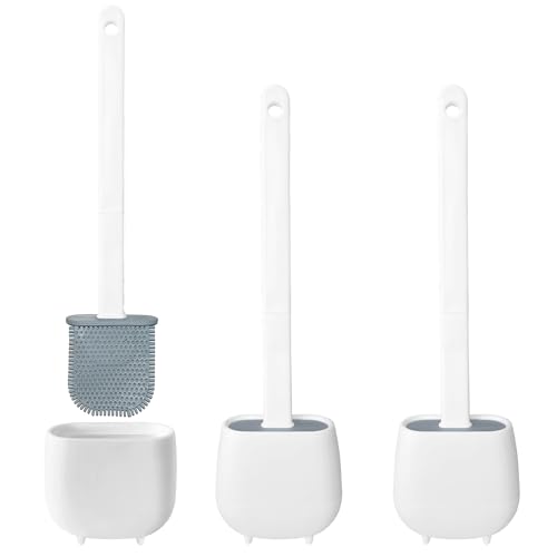 WELL HOME MOBILIARIO & DECORACIÓN 3X WC-Bürste aus TPR und thermoplastischem Gummi, Weiß von WELL HOME MOBILIARIO & DECORACIÓN