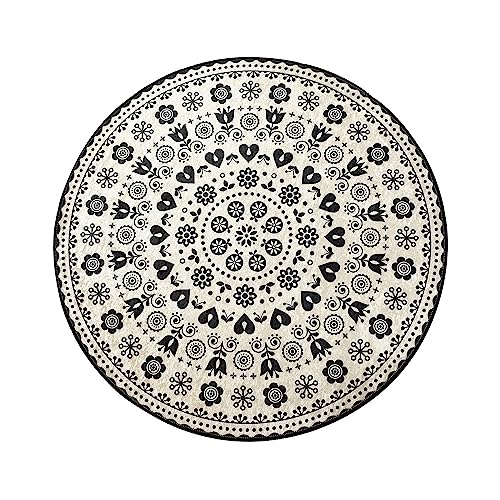 WELL HOME MOBILIARIO & DECORACIÓN Badteppich, Mandala, Weiß und Schwarz von WELL HOME MOBILIARIO & DECORACIÓN