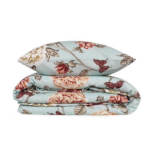 WELL HOME MOBILIARIO & DECORACIÓN Bettbezug-Set + 2 Kissenbezüge, 240 x 220 cm, Minzgrün, cremefarben von WELL HOME MOBILIARIO & DECORACIÓN
