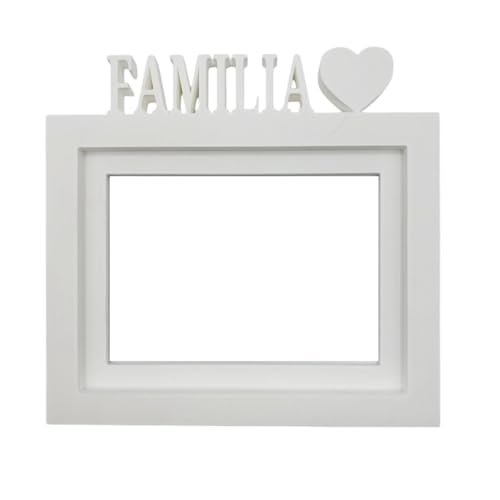 WELL HOME MOBILIARIO & DECORACIÓN Bilderrahmen für Tisch oder Wand, Modell Familie, Rahmengröße 24 x 22,5 cm für Fotos mit 15 x 20 cm, Weiß von WELL HOME MOBILIARIO & DECORACIÓN