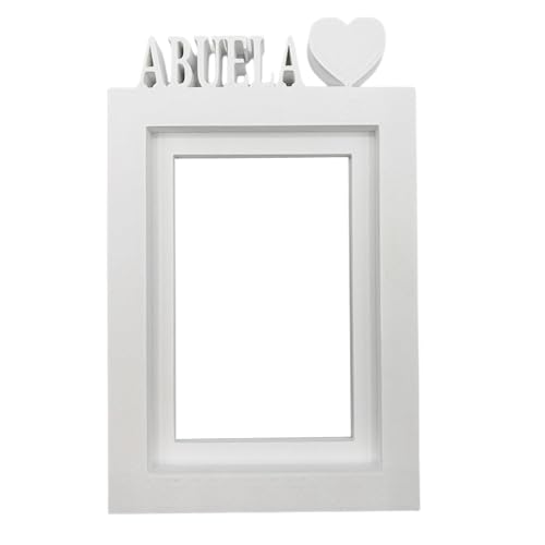 WELL HOME MOBILIARIO & DECORACIÓN Bilderrahmen für Tisch oder Wand, Modell Großmutter, Rahmengröße 24,5 x 17,5 cm für Fotos mit 13 x 18 cm, Weiß von WELL HOME MOBILIARIO & DECORACIÓN