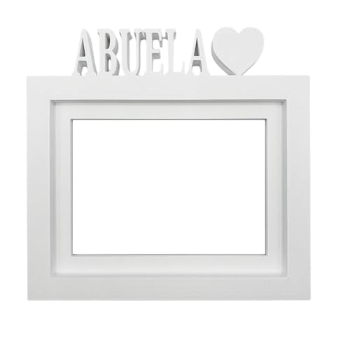 WELL HOME MOBILIARIO & DECORACIÓN Bilderrahmen für Tisch oder Wand, Modell Großmutter, Rahmengröße 24 x 22,5 cm für Fotos von 15 x 20 cm, Weiß von WELL HOME MOBILIARIO & DECORACIÓN