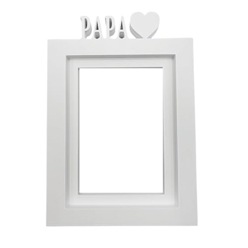 WELL HOME MOBILIARIO & DECORACIÓN Bilderrahmen für Tisch oder Wand, Modell Papa, Rahmengröße 24,5 x 17,5 cm für Fotos mit 13 x 18 cm, Weiß von WELL HOME MOBILIARIO & DECORACIÓN