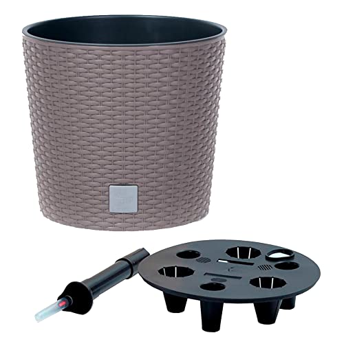 WELL HOME MOBILIARIO & DECORACIÓN Blumentopf, rund, 15,3 Liter, mit Innenbehälter, Bewässerungssystem und Rohre von WELL HOME MOBILIARIO & DECORACIÓN