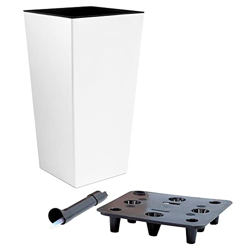 Hochtopf Urbi 16,3 Liter, weiß mit Innenbehälter + Bewässerungssystem Rato & Urbi von WELL HOME MOBILIARIO & DECORACIÓN