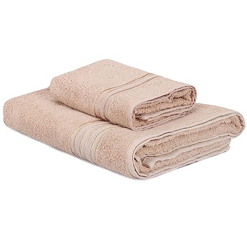 Well Home Handtuch-Set, 2-teilig, Cappuccino von WELL HOME MOBILIARIO & DECORACIÓN