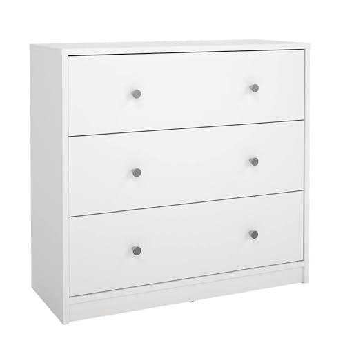 Ebro Kommode mit 3 Schubladen in weißer Farbe 71,4x30,1x68,3cm von WELL HOME MOBILIARIO & DECORACIÓN