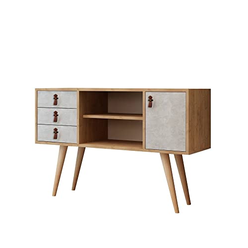 WELL HOME MOBILIARIO & DECORACIÓN Konsole, 100% Melaminbeschichtete Spanplatte, Eiche, Weiß von WELL HOME MOBILIARIO & DECORACIÓN