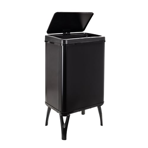 WELL HOME MOBILIARIO & DECORACIÓN Intelligenter Mülleimer mit automatischem Öffnen oder Handkontakt, 40 l, 35,5 x 26 x 71,5 cm, Schwarz. von WELL HOME MOBILIARIO & DECORACIÓN