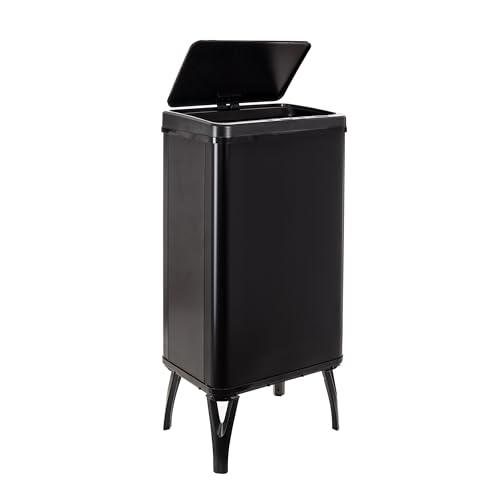 WELL HOME MOBILIARIO & DECORACIÓN Intelligenter Mülleimer mit automatischem Öffnen oder Handkontakt, 50 l, 35,5 x 26 x 83,5 cm, Schwarz. von WELL HOME MOBILIARIO & DECORACIÓN