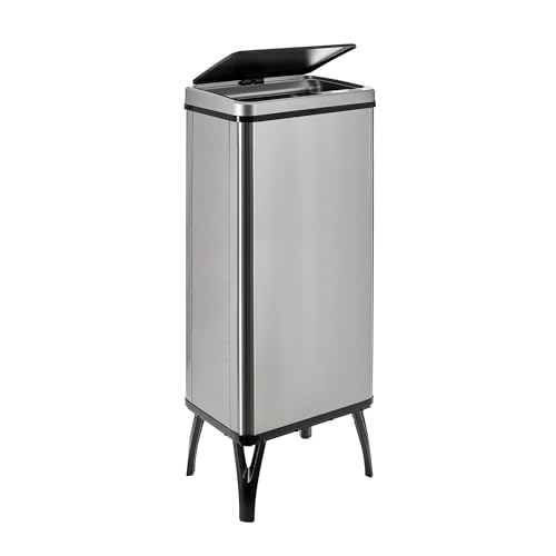 WELL HOME MOBILIARIO & DECORACIÓN Intelligenter Mülleimer mit automatischem Öffnen oder manuellem Kontakt, 60 l, 35,5 x 26 x 95,5 cm, Grau. von WELL HOME MOBILIARIO & DECORACIÓN
