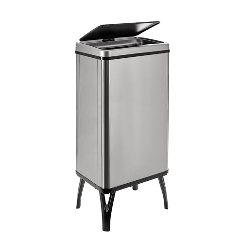 WELL HOME MOBILIARIO & DECORACIÓN Intelligenter Mülleimer mit automatischem Öffnen oder Handkontakt, 50 l, 35,5 x 26 x 83,5 cm, Grau. von WELL HOME MOBILIARIO & DECORACIÓN
