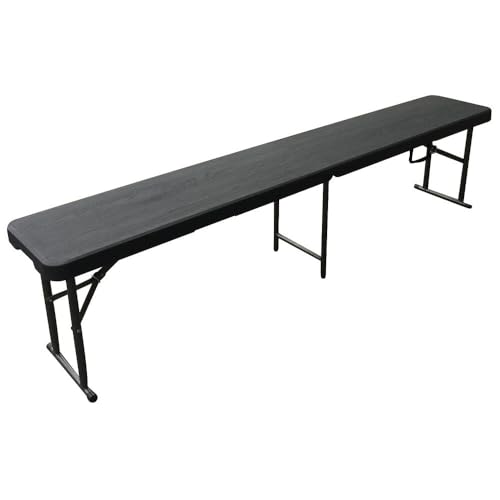 WELL HOME MOBILIARIO & DECORACIÓN Klappbank 183 x 30 x 43 cm und mit Tragegriff für einfachen Transport, Schwarz, 183x30x43 von WELL HOME MOBILIARIO & DECORACIÓN