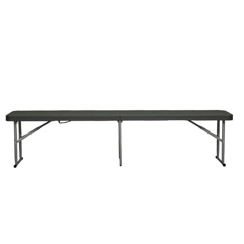 WELL HOME MOBILIARIO & DECORACIÓN Klappbank mit Rattan-Effekt, 183 x 30 x 43 cm, mit Griff für einfaches Bewegen, Schwarz, 183x30x43 von WELL HOME MOBILIARIO & DECORACIÓN