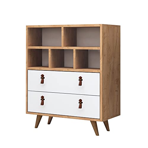 WELL HOME MOBILIARIO & DECORACIÓN Kommode, 100% melaminbeschichtete Spanplatte, dunkle Eiche von WELL HOME MOBILIARIO & DECORACIÓN