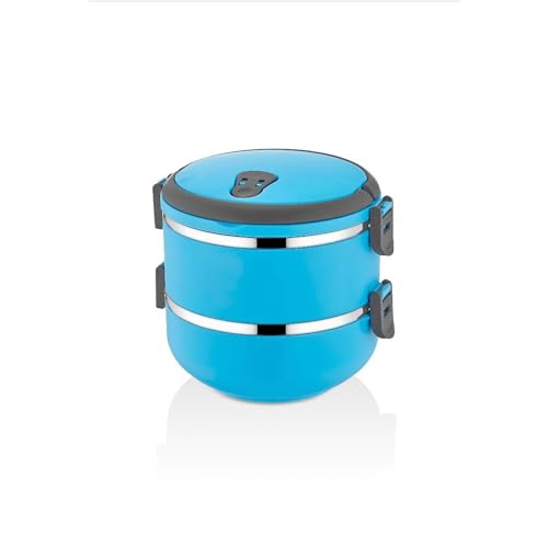 WELL HOME MOBILIARIO & DECORACIÓN Lunchbox-Set (2-teilig), Edelstahl, Blau von WELL HOME MOBILIARIO & DECORACIÓN