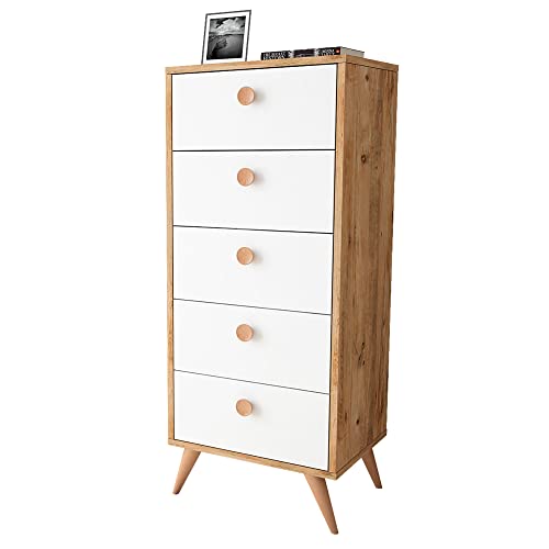 WELL HOME MOBILIARIO & DECORACIÓN Möbel Atlantic Kiefer weiß mit 100% Melaminbeschichteter Spanplatte, 49x118,4x40 von WELL HOME MOBILIARIO & DECORACIÓN