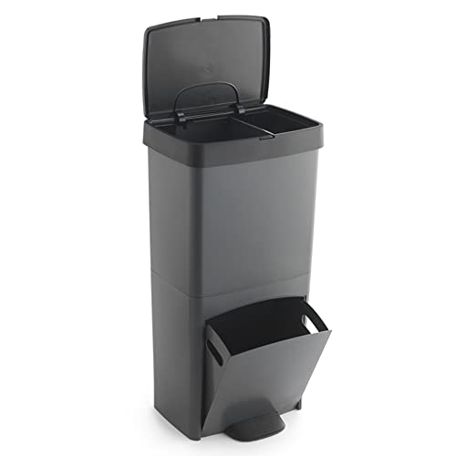 70L-Mülleimer, VERTIKAL, 2 Fächer, Abfallbehälter, 76 cm, einfache Handhabung von WELL HOME MOBILIARIO & DECORACIÓN