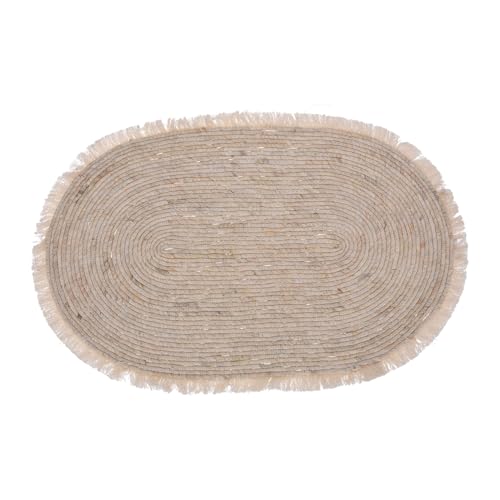 WELL HOME MOBILIARIO & DECORACIÓN Ovaler Teppich aus Maisblatt mit Fransen, 80 x 50 cm WELL HOME MOBILIARIO & DECORACIÓN Ovaler Teppich aus Maisblatt mit Fransen, 80 x 50 cm von WELL HOME MOBILIARIO & DECORACIÓN