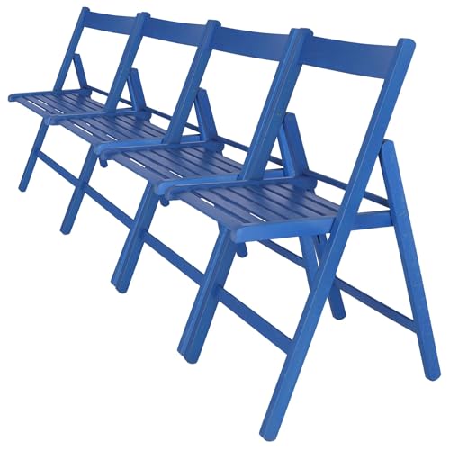 WELL HOME MOBILIARIO & DECORACIÓN Packung mit 4 Stühlen BAS aus Buchenholz, Blaue Oberfläche von WELL HOME MOBILIARIO & DECORACIÓN