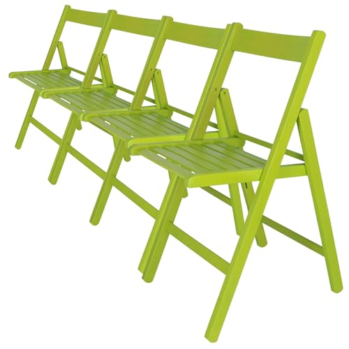 WELL HOME MOBILIARIO & DECORACIÓN Packung mit 4 Stühlen BAS aus Buchenholz, grünes Finish von WELL HOME MOBILIARIO & DECORACIÓN