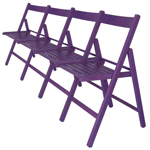 WELL HOME MOBILIARIO & DECORACIÓN Packung mit 4 Stühlen BAS aus Buchenholz, lila Finish von WELL HOME MOBILIARIO & DECORACIÓN