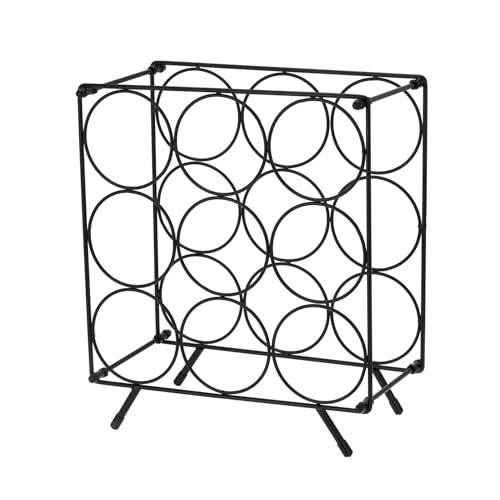 WELL HOME MOBILIARIO & DECORACIÓN Rechteckiges Weinregal aus Metall für 9 Flaschen: Organisieren und präsentieren Sie Ihre Weine stilvoll in Engen Räumen von WELL HOME MOBILIARIO & DECORACIÓN