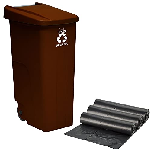 Recyclingbehälter + 3 x Müllbeutel, 10 Stück, schwarz, ø51,5 x 67 cm von WELL HOME MOBILIARIO & DECORACIÓN