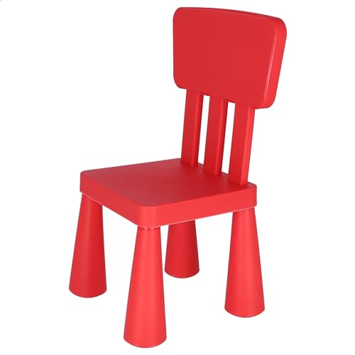 WELL HOME MOBILIARIO & DECORACIÓN Roter Kinderstuhl aus starkem und widerstandsfähigem Kunststoff, L:38 cm x T:35 cm x H:67 cm von WELL HOME MOBILIARIO & DECORACIÓN