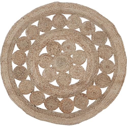 WELL HOME MOBILIARIO & DECORACIÓN Runder Jute-Teppich, geflochten, Design mit Durchbrochenen Linien zum Dekorieren mit Stil und Wärme, 90 cm WELL HOME MOBILIARIO & DECORACIÓN Runder Jute-Teppich, geflochten, Design mit Durchbrochenen Linien zum Dekorieren mit Stil und Wärme, 90 cm von WELL HOME MOBILIARIO & DECORACIÓN