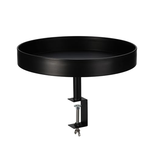 WELL HOME MOBILIARIO & DECORACIÓN Rundes Tablett aus schwarz lackiertem Metall - Ø 36 cm, Tiefe 5 cm - mit Befestigungsschraube von WELL HOME MOBILIARIO & DECORACIÓN