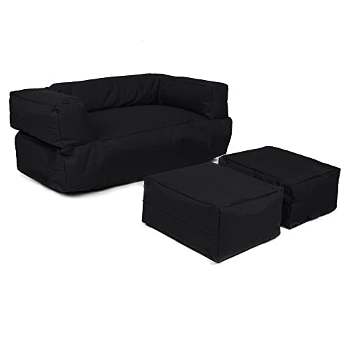 Sessel 2 Pl + Sitzsack Kinder schwarz, 100x40x50 von WELL HOME MOBILIARIO & DECORACIÓN