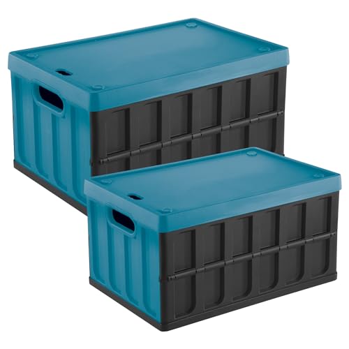 Set mit 2 Mehrzweckboxen 46L/62L, blau und schwarz von WELL HOME MOBILIARIO & DECORACIÓN