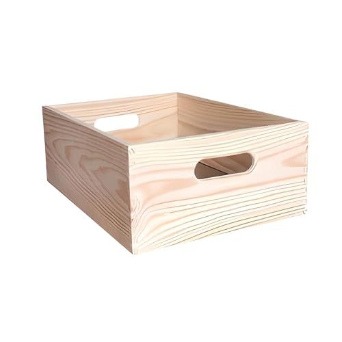 WELL HOME MOBILIARIO & DECORACIÓN Stapelbare Aufbewahrungsbox aus massivem Kiefernholz, 40 x 30 x 15 cm von WELL HOME MOBILIARIO & DECORACIÓN