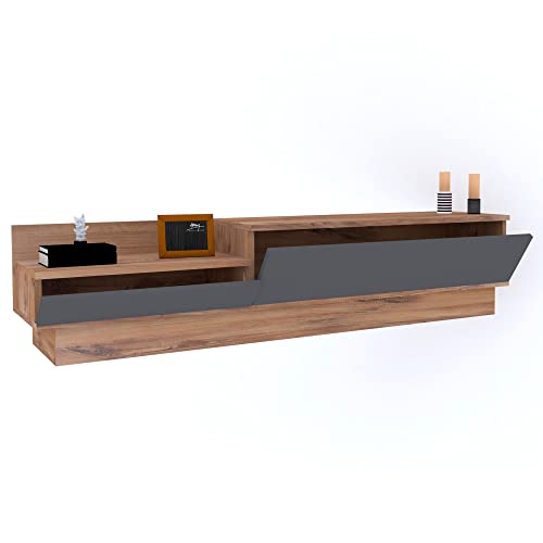 WELL HOME MOBILIARIO & DECORACIÓN TV-Möbel, Schwarz, 160x35x35 von WELL HOME MOBILIARIO & DECORACIÓN
