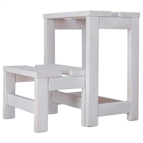 WELL HOME MOBILIARIO & DECORACIÓN Tritthocker mit 2 Stufen, aus Holz, weiß, 32 x 23 x 40 cm WELL HOME MOBILIARIO & DECORACIÓN Tritthocker mit 2 Stufen, aus Holz, weiß, 32 x 23 x 40 cm von WELL HOME MOBILIARIO & DECORACIÓN