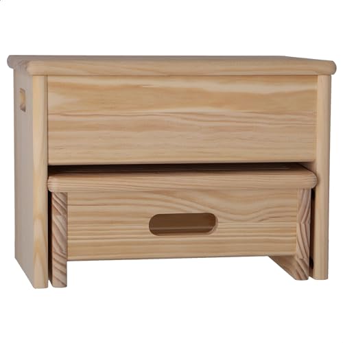 WELL HOME MOBILIARIO & DECORACIÓN Trittleiter Ara 2p ohne Lack, 35x25x20 von WELL HOME MOBILIARIO & DECORACIÓN
