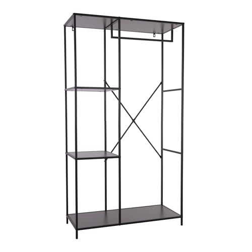 WELL HOME MOBILIARIO & DECORACIÓN Wandregal aus Metall, Schwarz, mit MDF-Platte, Melamin, 90 x 40 x 16,65 cm von WELL HOME MOBILIARIO & DECORACIÓN