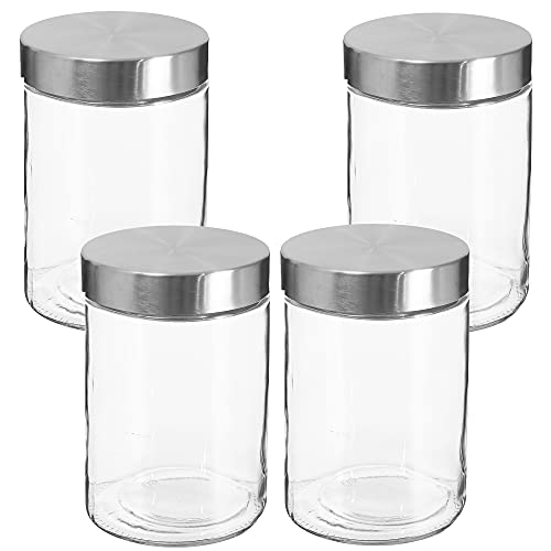 Set mit 4 Glasgefäßen + Edelstahl 1,2 l. von WELL HOME MOBILIARIO & DECORACIÓN