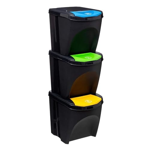WELL HOME - Mülleimer x 3 Kunststoff 25L Klassifizierung von WELL HOME MOBILIARIO & DECORACIÓN