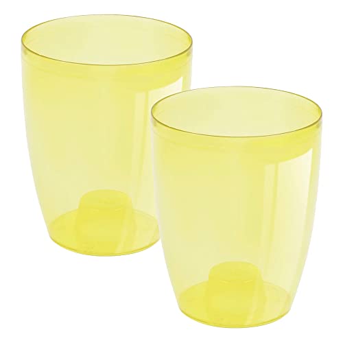 WELLHOME 2 x Blumentopf, Orchidee, Kunststoff, Orchidee, Gelb, transparent, 13,2 x 13,2 x 16 cm von WELL HOME MOBILIARIO & DECORACIÓN