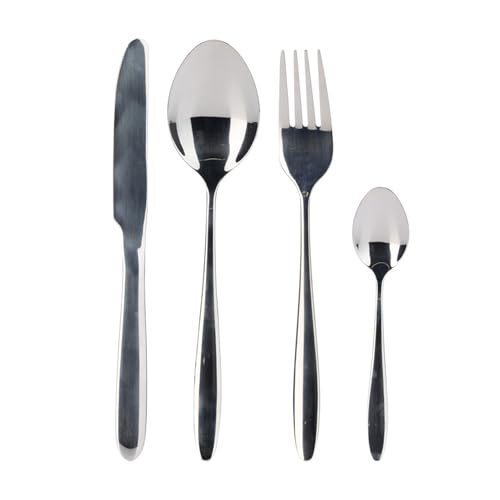 Well Home 24-teiliges Besteckset aus Edelstahl mit Silberbeschichtung von WELL HOME MOBILIARIO & DECORACIÓN