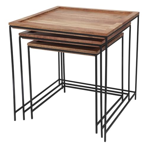 Well Home 3er Set Beistelltisch aus Akazienholz von WELL HOME MOBILIARIO & DECORACIÓN