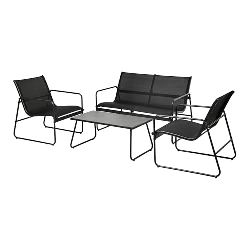 Well Home 4-teiliges Möbel-Set (Tisch + 2 Stühle + Bank) in Schwarz von WELL HOME MOBILIARIO & DECORACIÓN