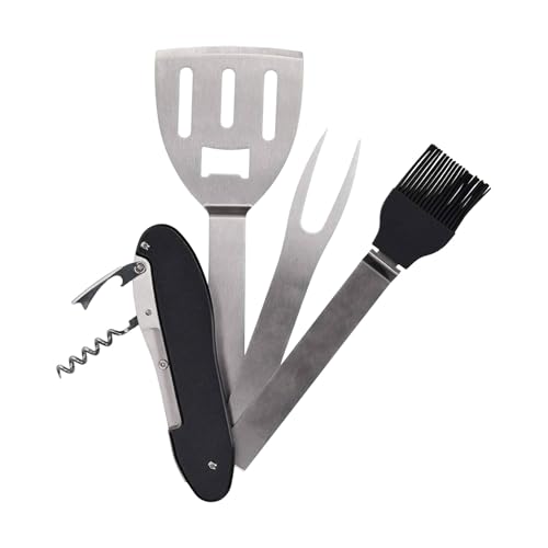 Well Home 5-in-1-Grillwerkzeug-Set mit Griffen aus Polypropylen, Schwarz von WELL HOME MOBILIARIO & DECORACIÓN