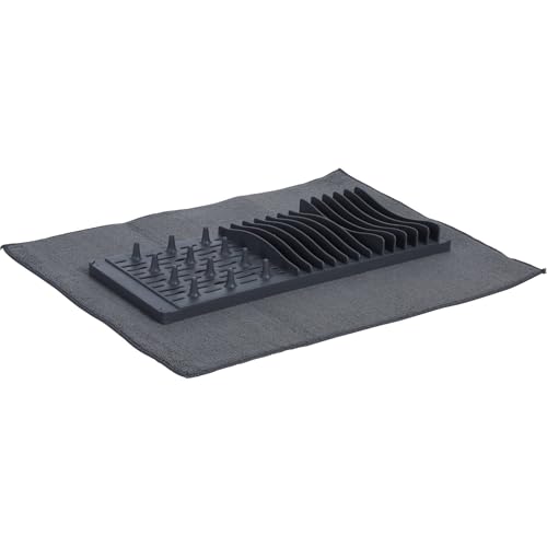Well Home Abtropfgestell mit Mikrofaser-Abtropfmatte, Grau von WELL HOME MOBILIARIO & DECORACIÓN