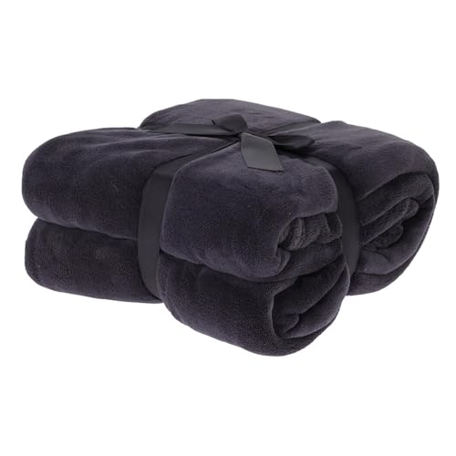 Well Home Fleecedecke Koralle, 250 g/m², 100% Polyester, Anthrazit von WELL HOME MOBILIARIO & DECORACIÓN