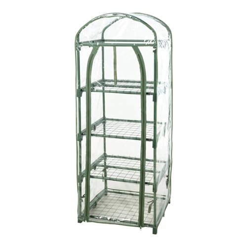 Well Home Gewächshaus mit 4 Ebenen mit Metallrahmen und transparenter PVC-Abdeckung, 50 x 45 x 130 cm von WELL HOME MOBILIARIO & DECORACIÓN