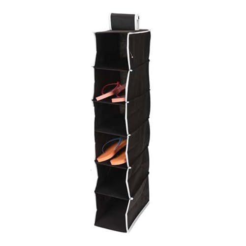 Well Home Hänge-Organizer mit 6 Fächern, 15 x 30 x 84 cm, Schwarz mit weißen Paspeln von WELL HOME MOBILIARIO & DECORACIÓN