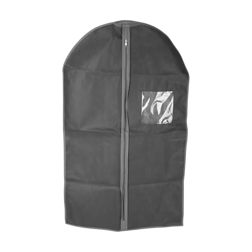 Well Home Hochwertige Anzugtasche aus Vlies, mit Reißverschluss und Sichtfenster, 61 x 135 cm, Dunkelgrau von WELL HOME MOBILIARIO & DECORACIÓN